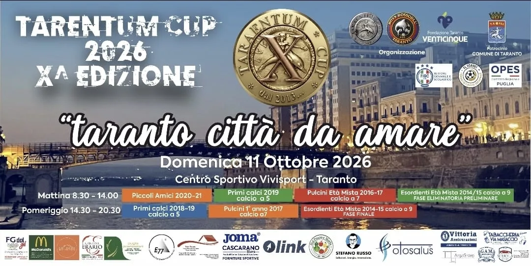 Locandina Tarentum Cup 2026 a Taranto