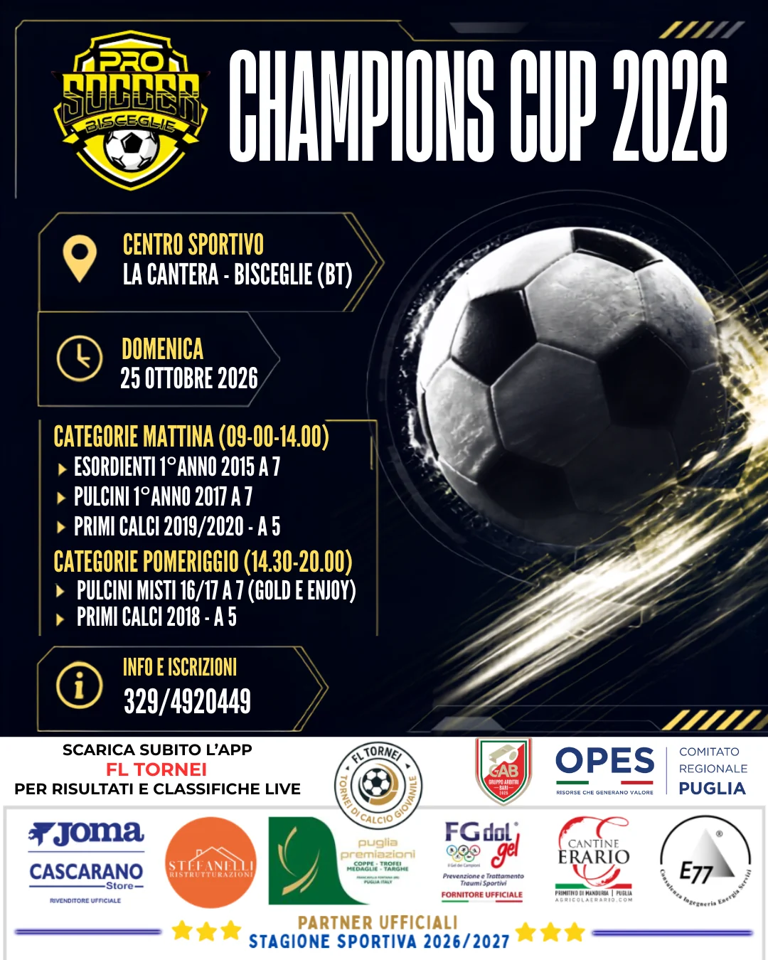 Locandina Champions Cup 2026 a Bisceglie